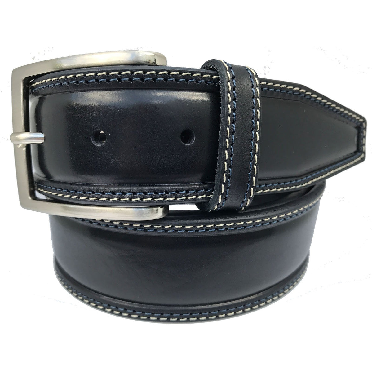 Dark Navy Italian Leather Belt