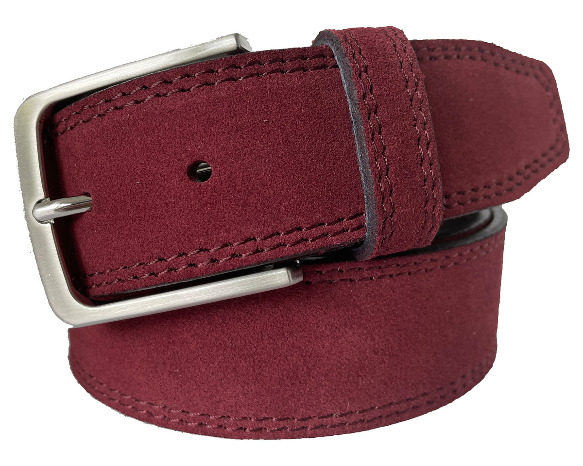 Burgundy 40mm Italian Suede Belt