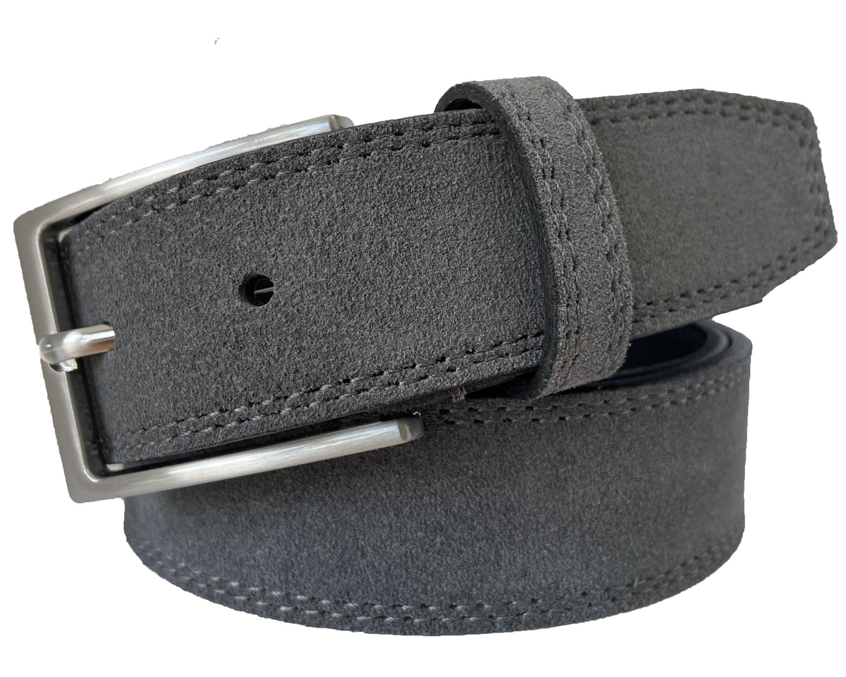 Grey 35mm Italian Suede Belt