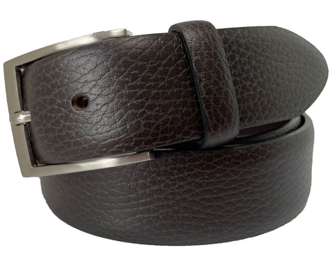 ESSENTIAL GRAINED DARK BROWN CALF LEATHER 35MM BELT