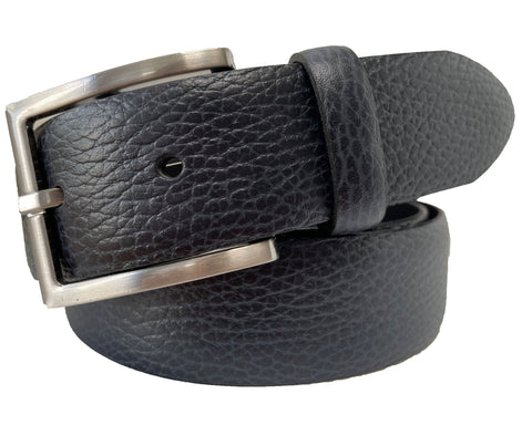ESSENTIAL GRAINED DARK BLUE CALF LEATHER 35MM LEATHER BELT