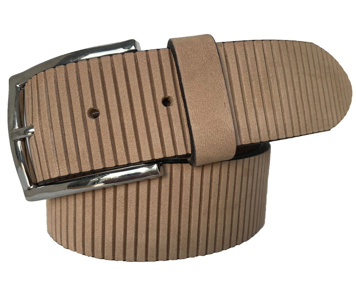 Beige 40mm Italian Nubuck Leather Belt