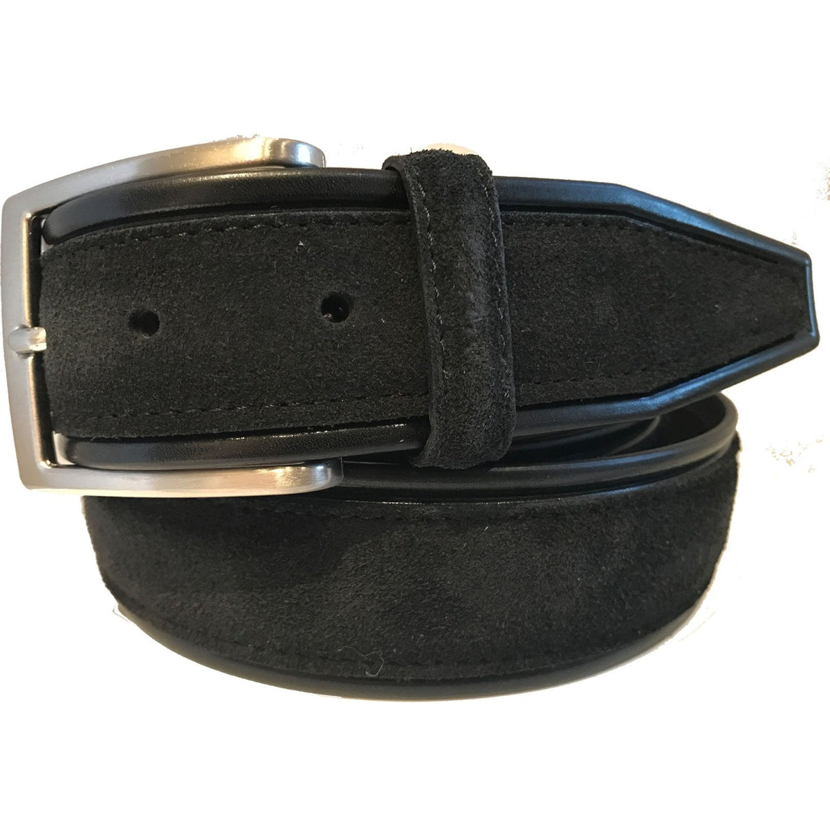Black 40mm Italian Suede Belt