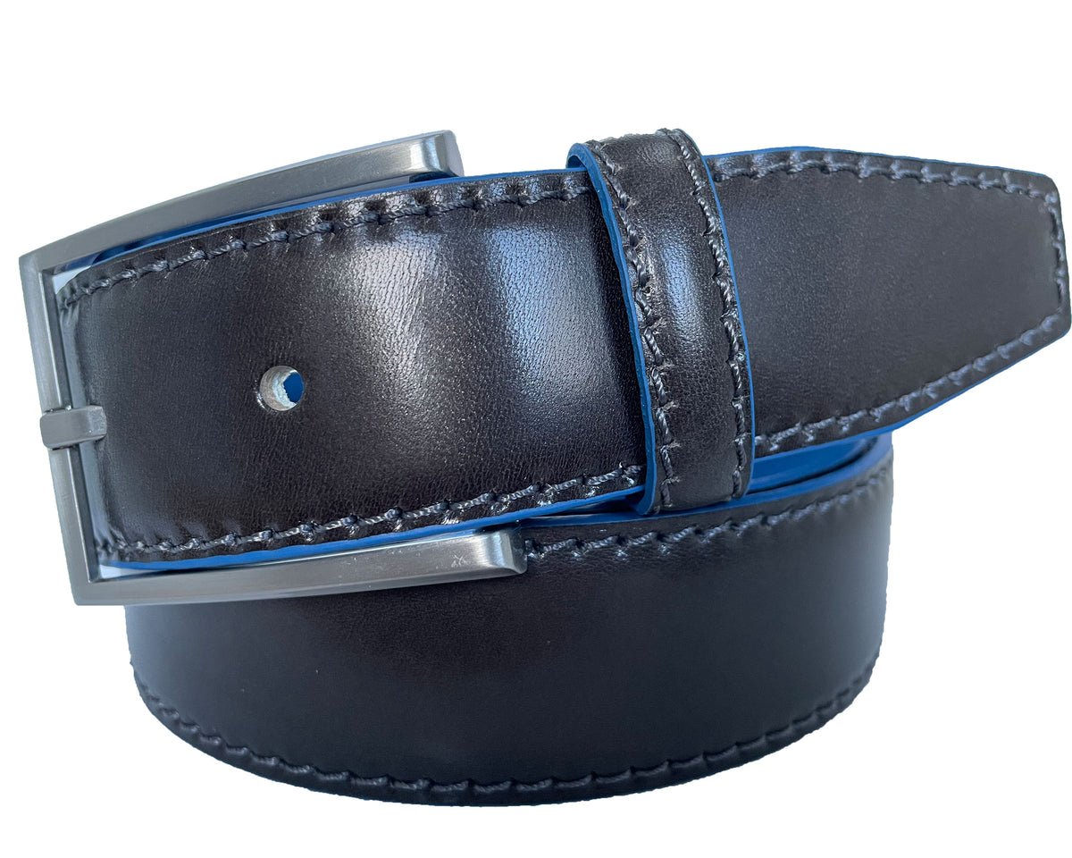 Dark Grey 35mm Italian Calf Leather Belt
