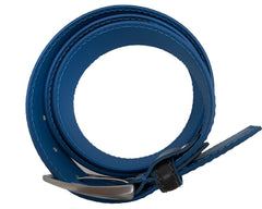DARK GREY WITH CONTRAST BLUE ACCENTS CALF LEATHER BELT 35MM