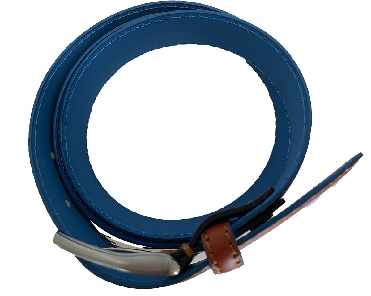 Blue 35mm Italian Calf Leather Belt product image