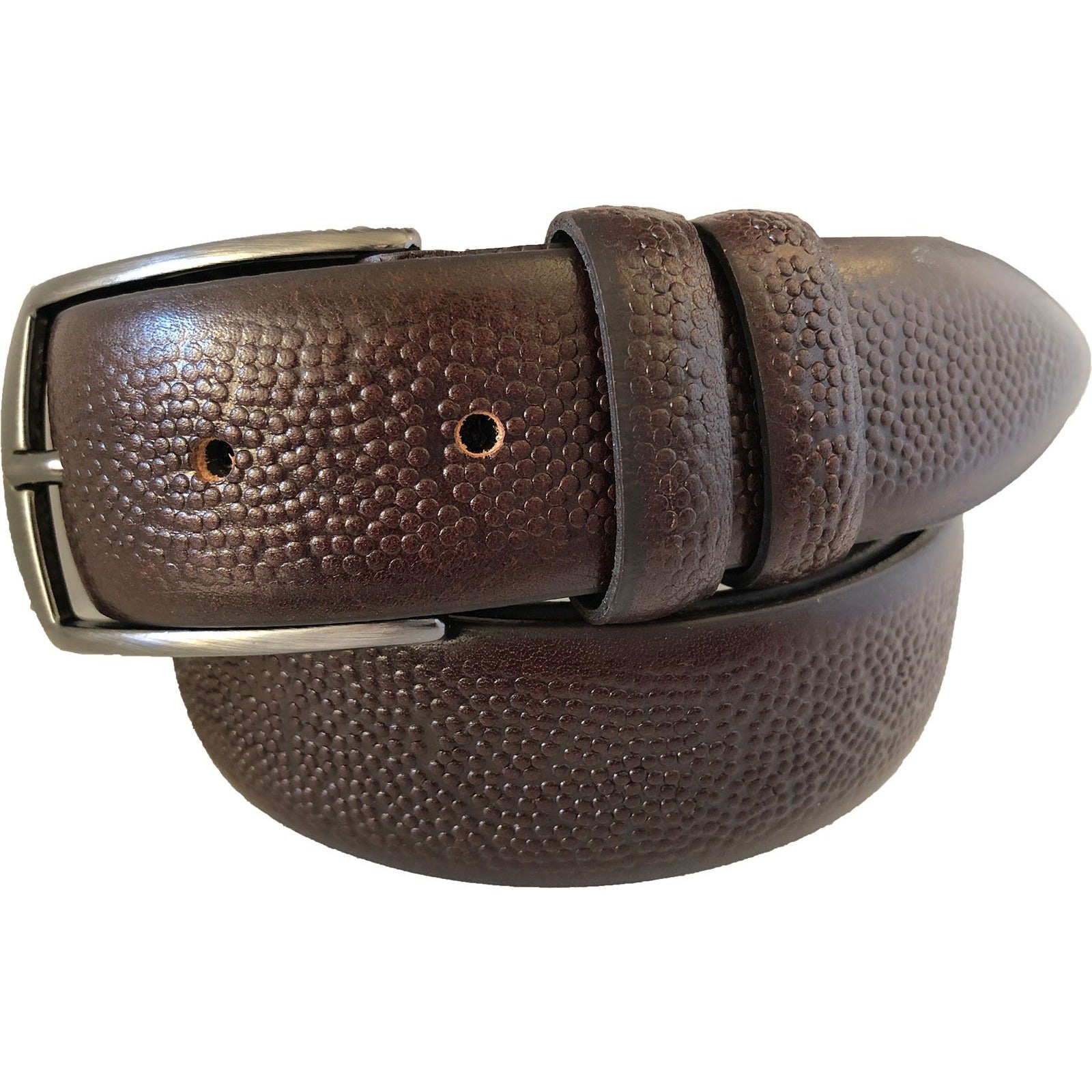 BROWN BUBBLE CALF LEATHER 35MM LEATHER BELT