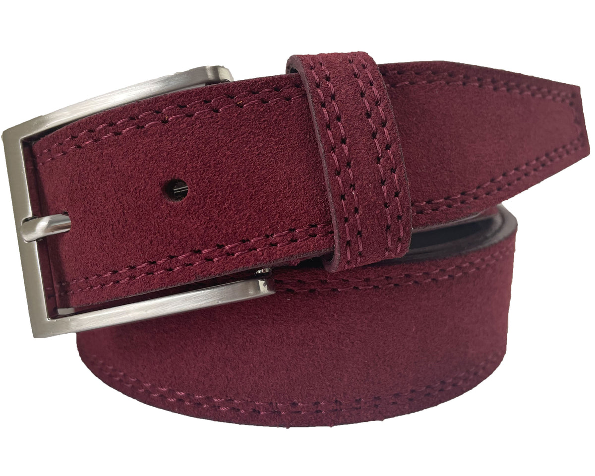 Burgundy 35mm Italian Suede Belt