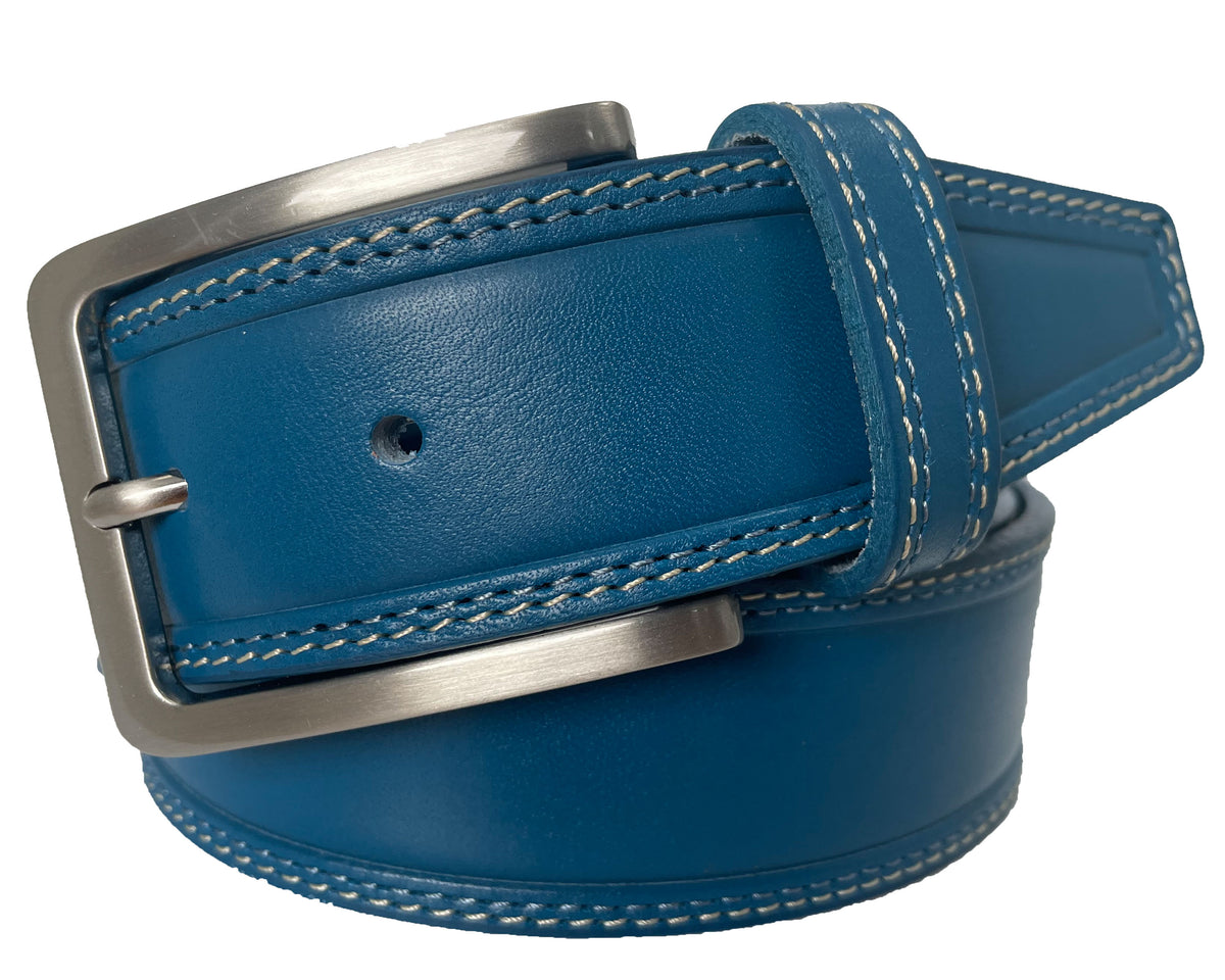 Cobalt Blue Italian Leather Belt
