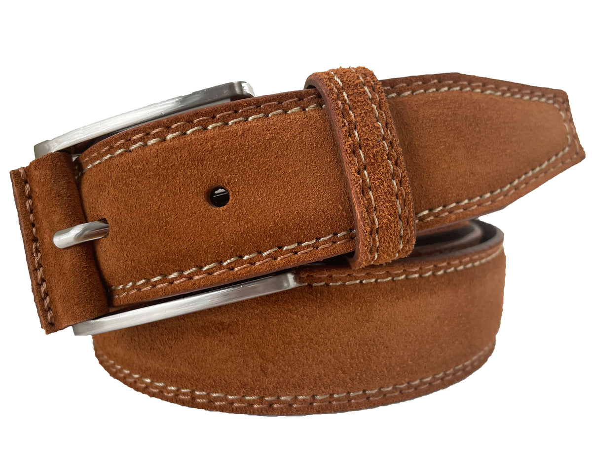 Tan 35mm Italian Suede Belt