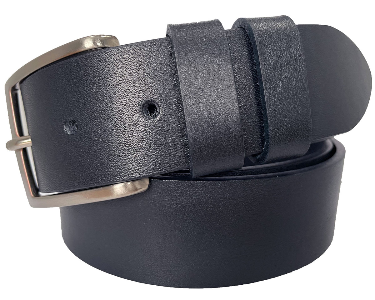Navy Blue 35mm Italian Leather Belt