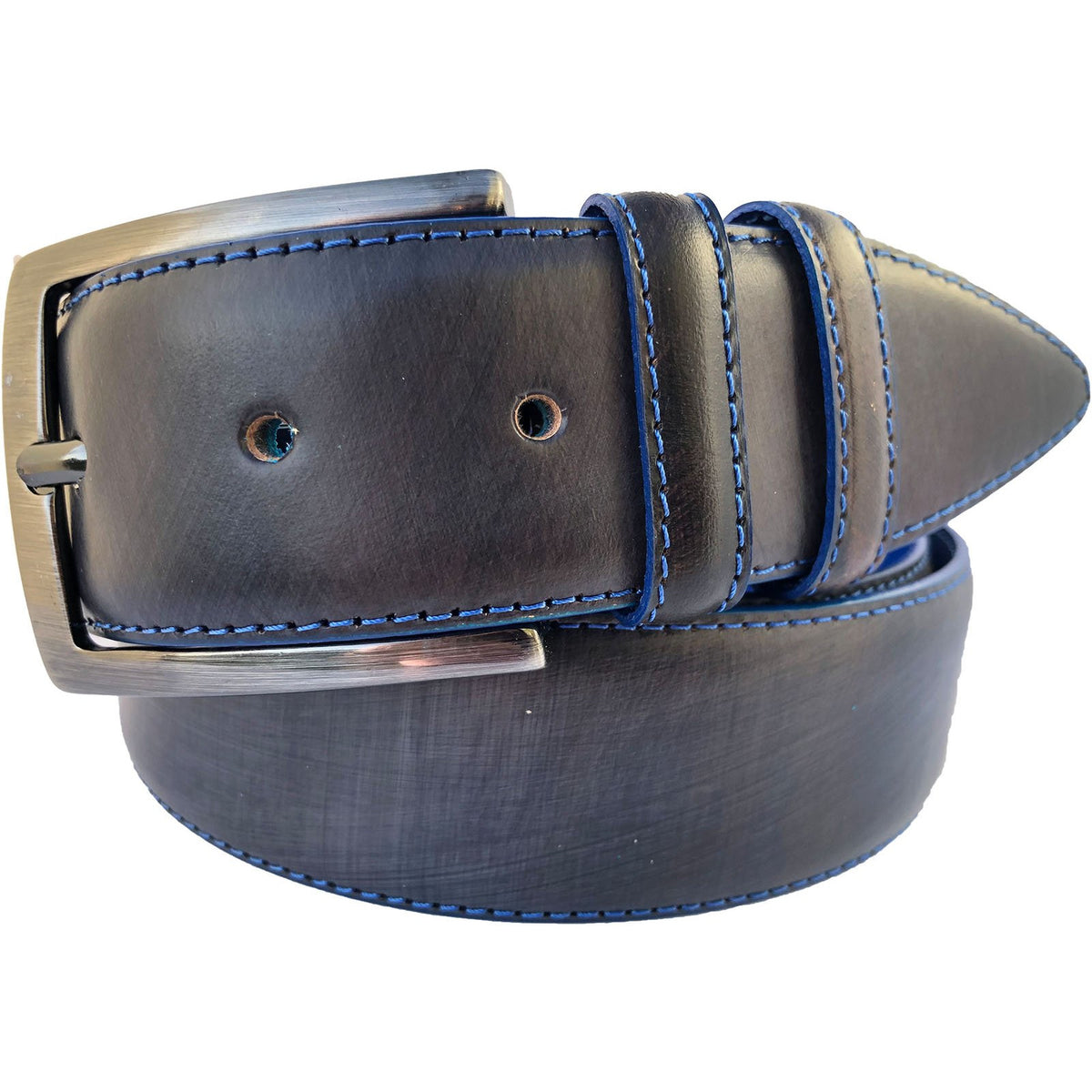 Brown 40mm Italian Leather Belt Hand-Painted Finish