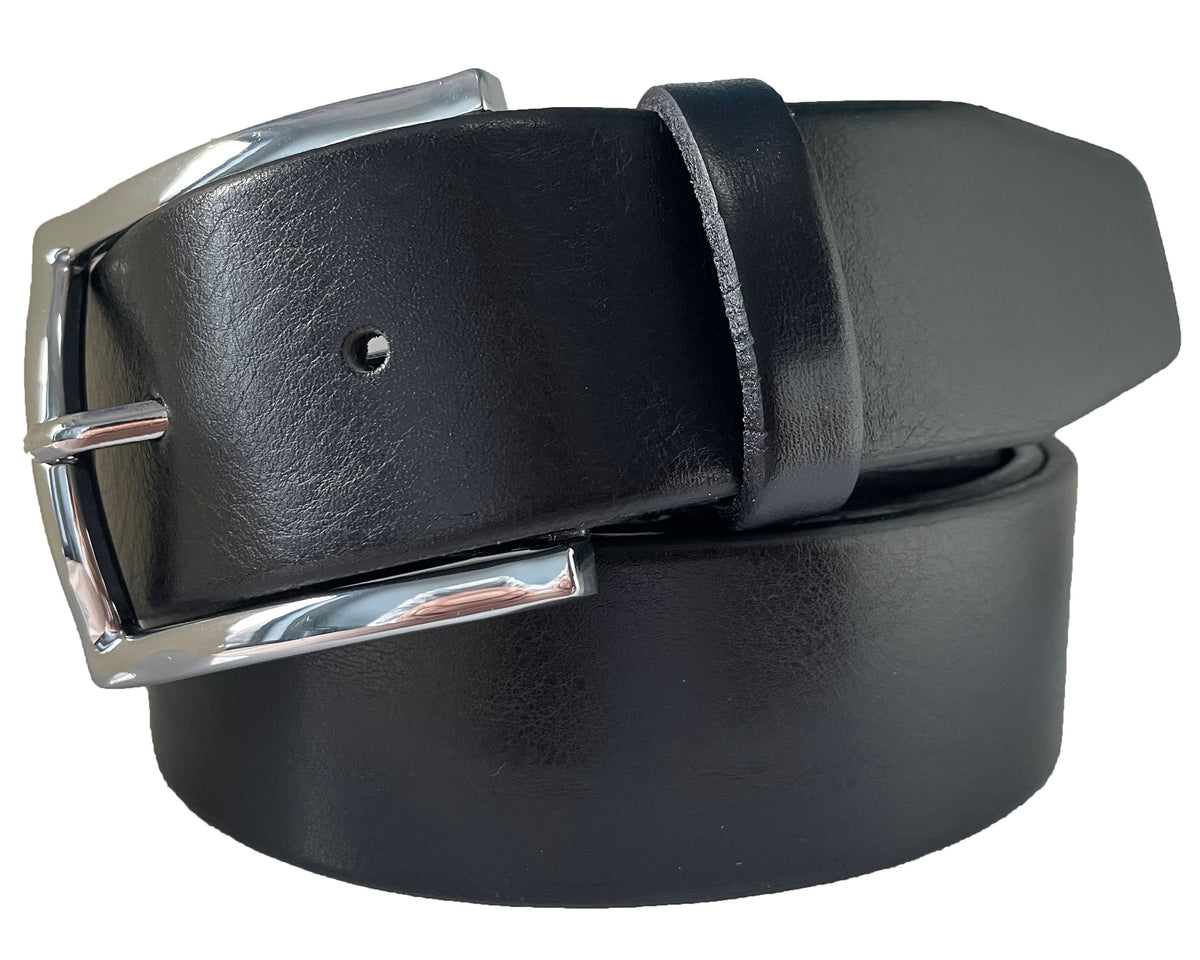 Black 40mm Italian Leather Belt