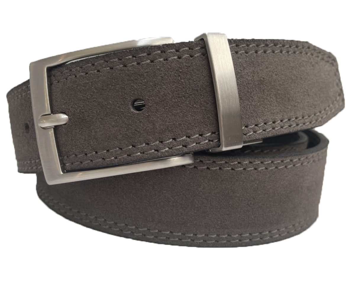Grey 35mm Italian Suede Belt