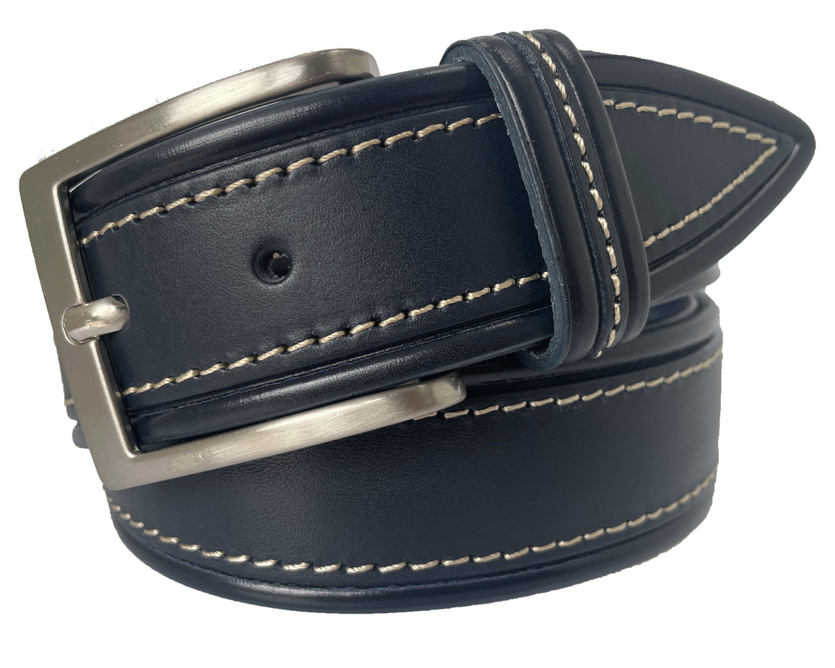 Dark Navy Italian Leather Belt