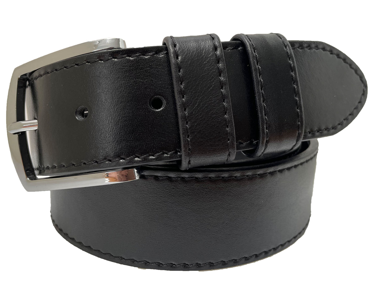 Black 40mm Italian Leather Belt