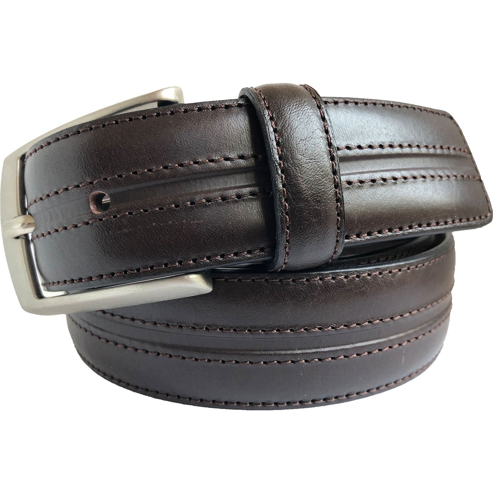BROWN ESSENTIAL SQUARE TIP 35MM LEATHER BELT