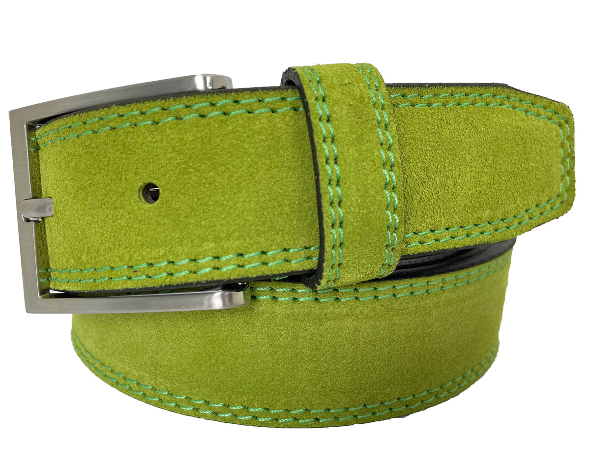 Apple Green 35mm Italian Suede Belt