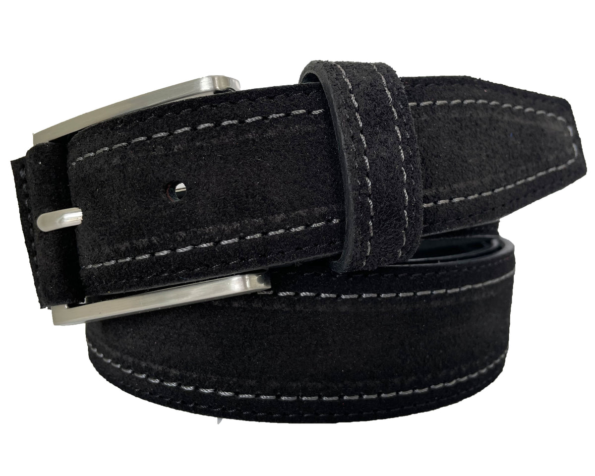 Black 35mm Italian Suede Belt