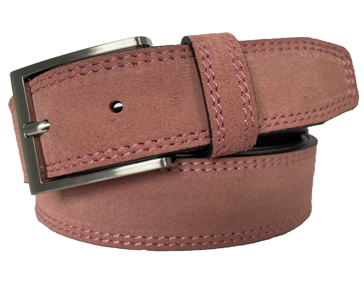 Pink 35mm Italian Suede Belt