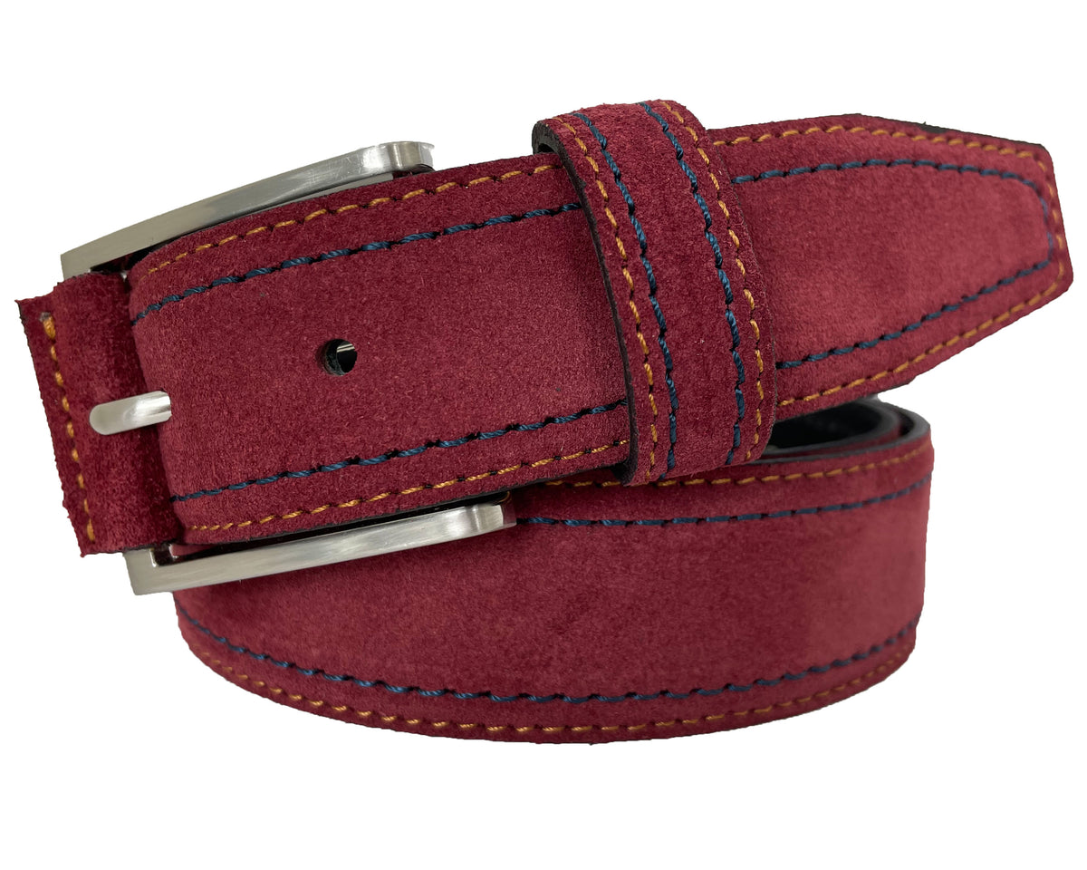 Burgundy 35mm Italian Suede Belt