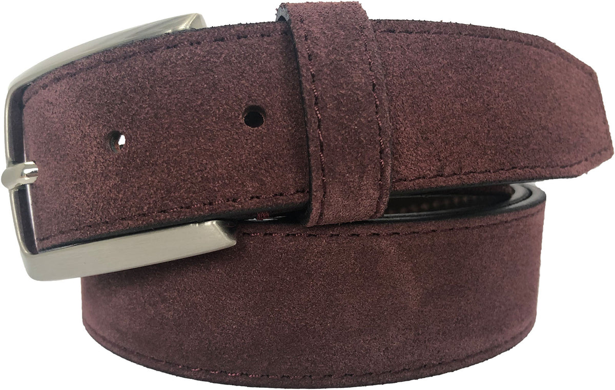 Wine 35mm Italian Suede Belt