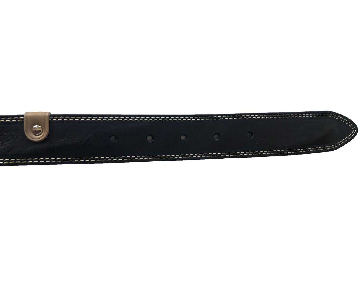 Blue 35mm Italian Leather Belt Distressed Finish product image