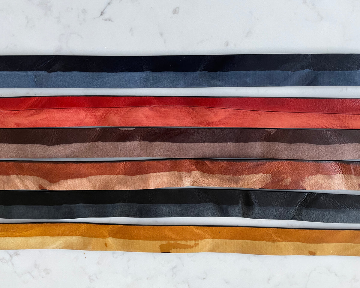 Tan 35mm Italian Leather Belt Distressed Finish product image
