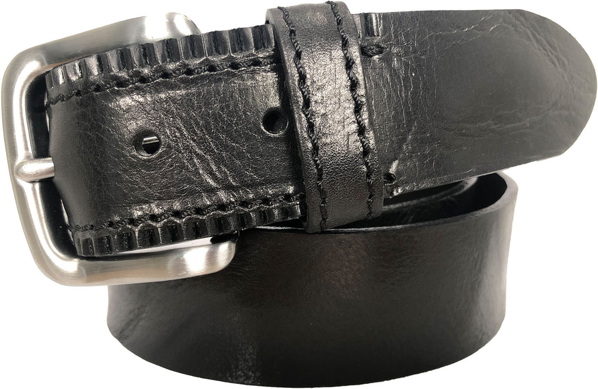 Black 40mm Italian Leather Belt