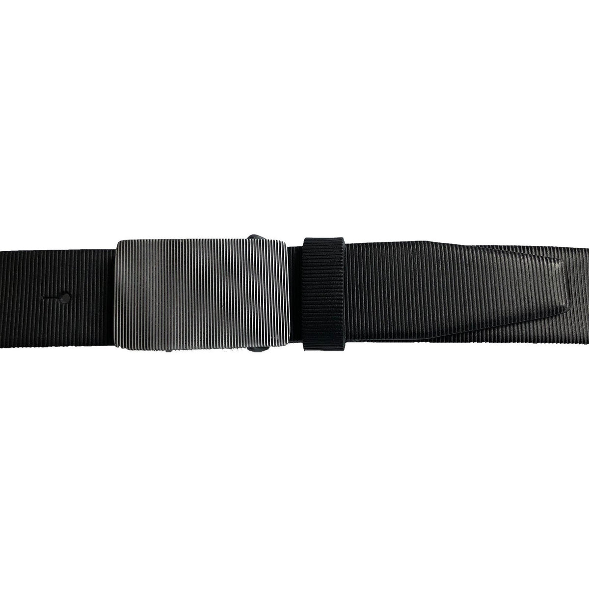 Black 35mm Italian Leather Belt Striped Texture product image