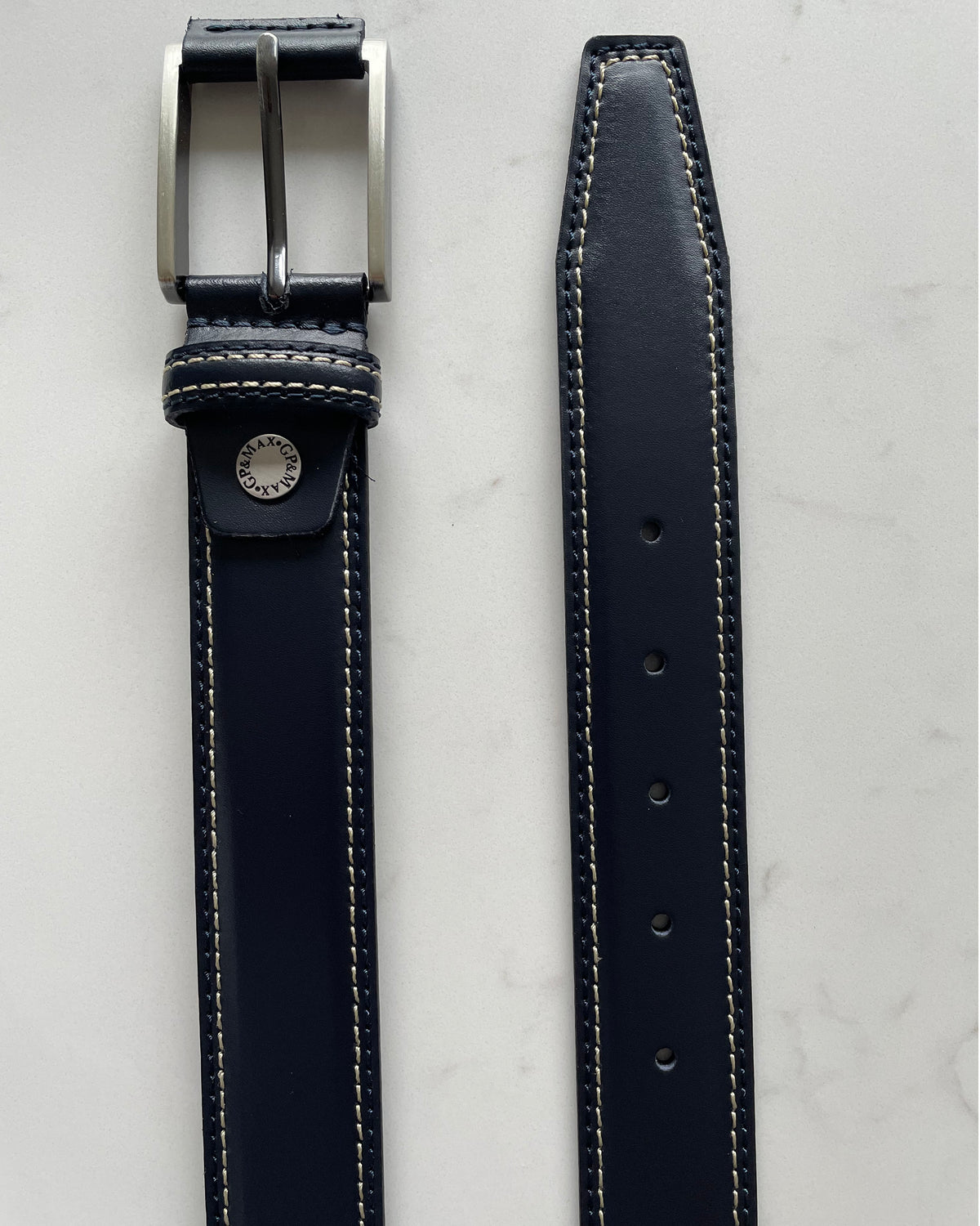 Blue 35mm Italian Leather Belt product image