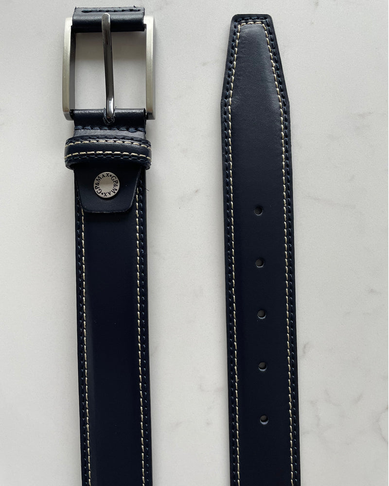 Blue 35mm Italian Leather Belt product image