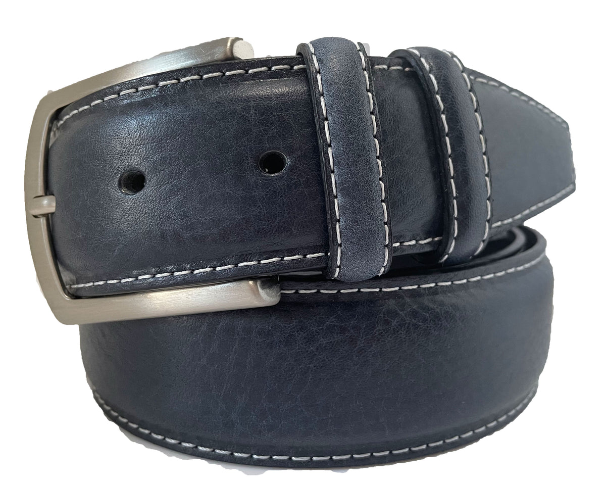 Blue 40mm Italian Leather Belt