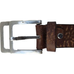 DOUBLE BUCKLE  TWO TONE BROWN  40MM HIDE LEATHER BELT