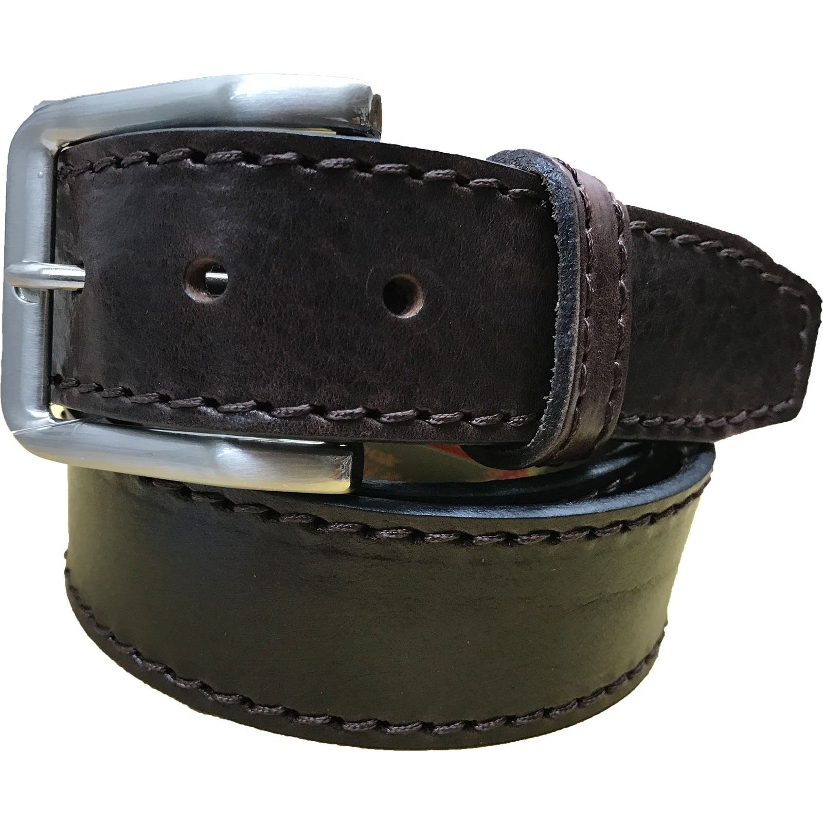 BROWN CLASSIC 40MM STITCHED LEATHER BELT