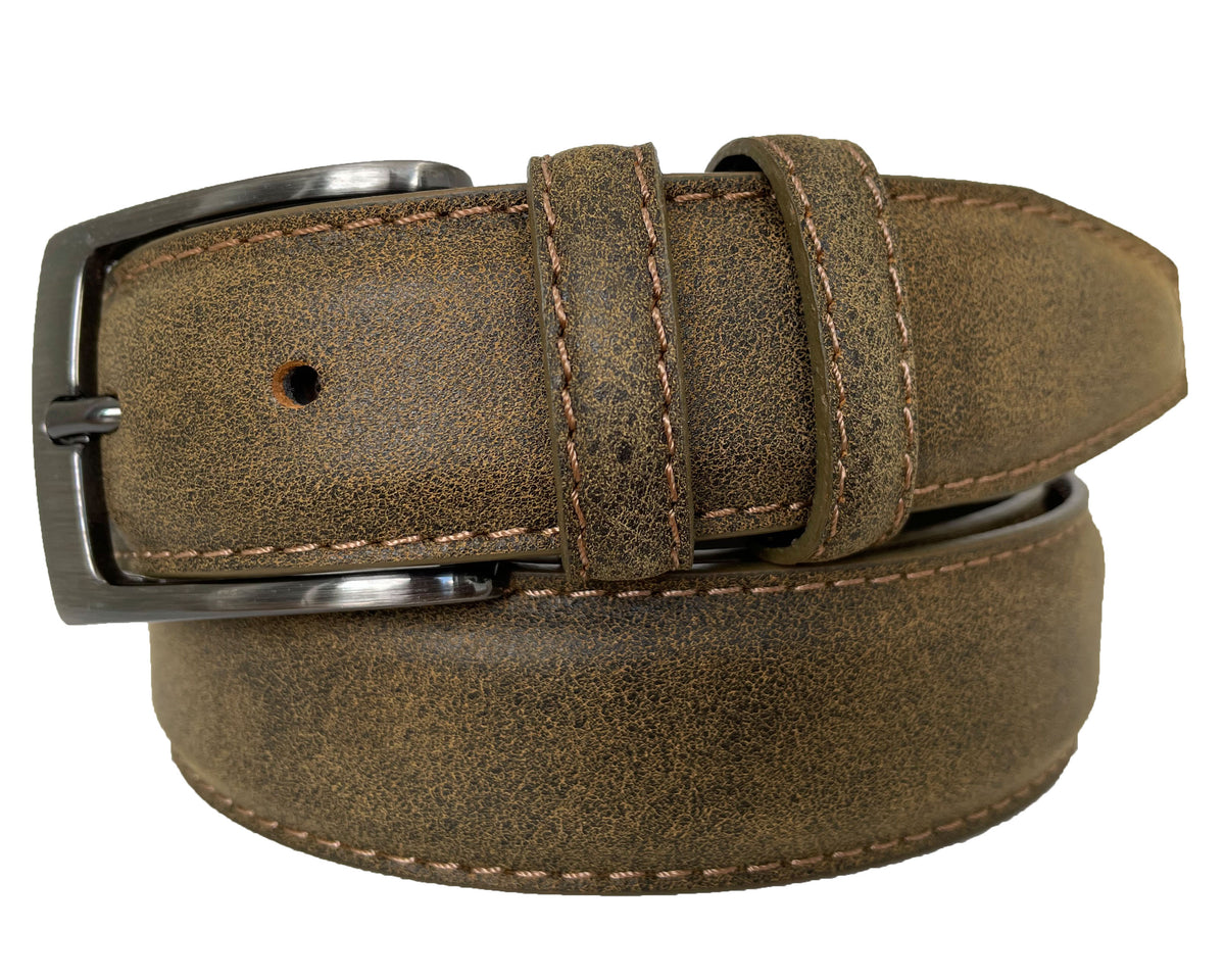 Green 35mm Italian Nubuck Leather Belt