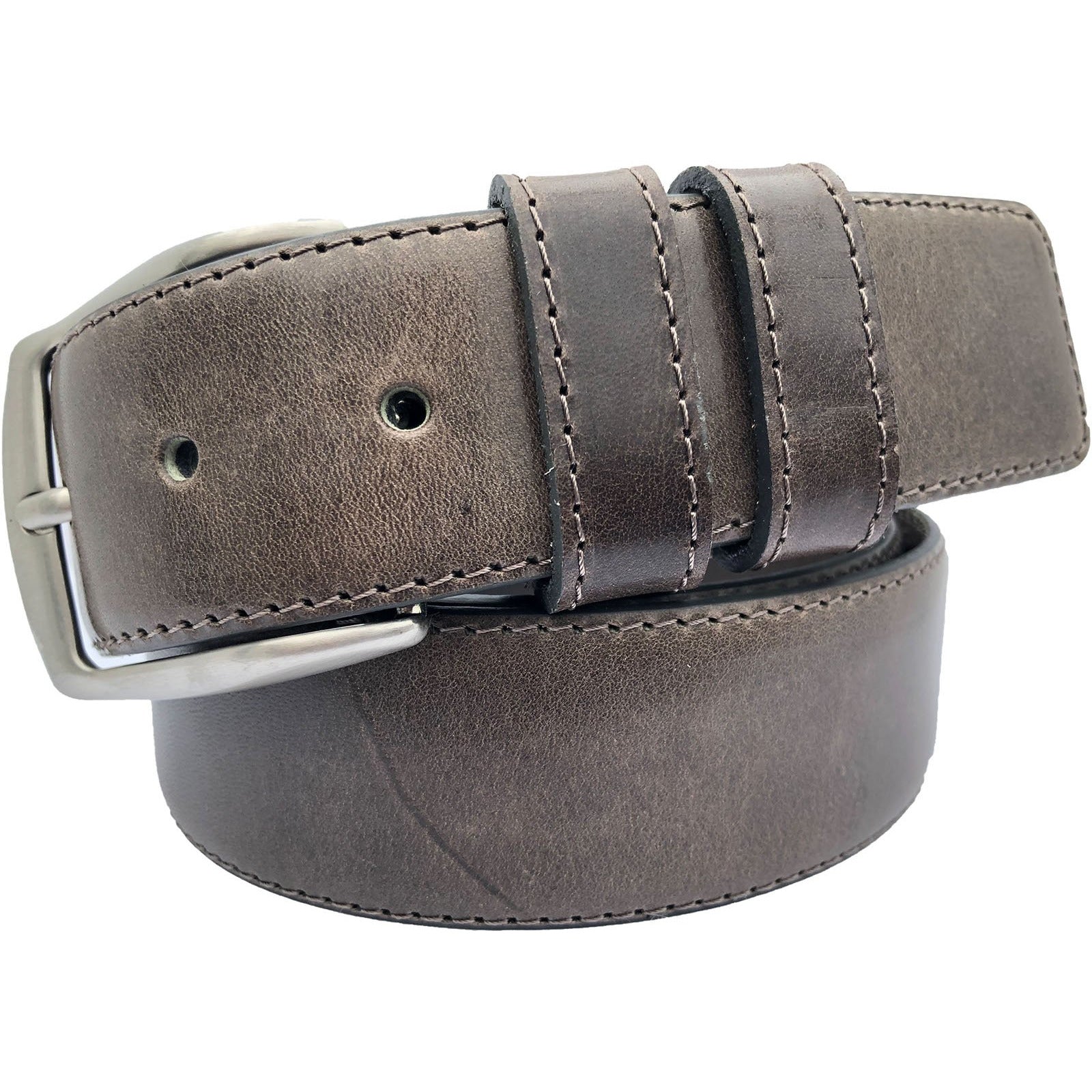 SQUARE TIP TAUPE BROWN 40MM LEATHER BELT