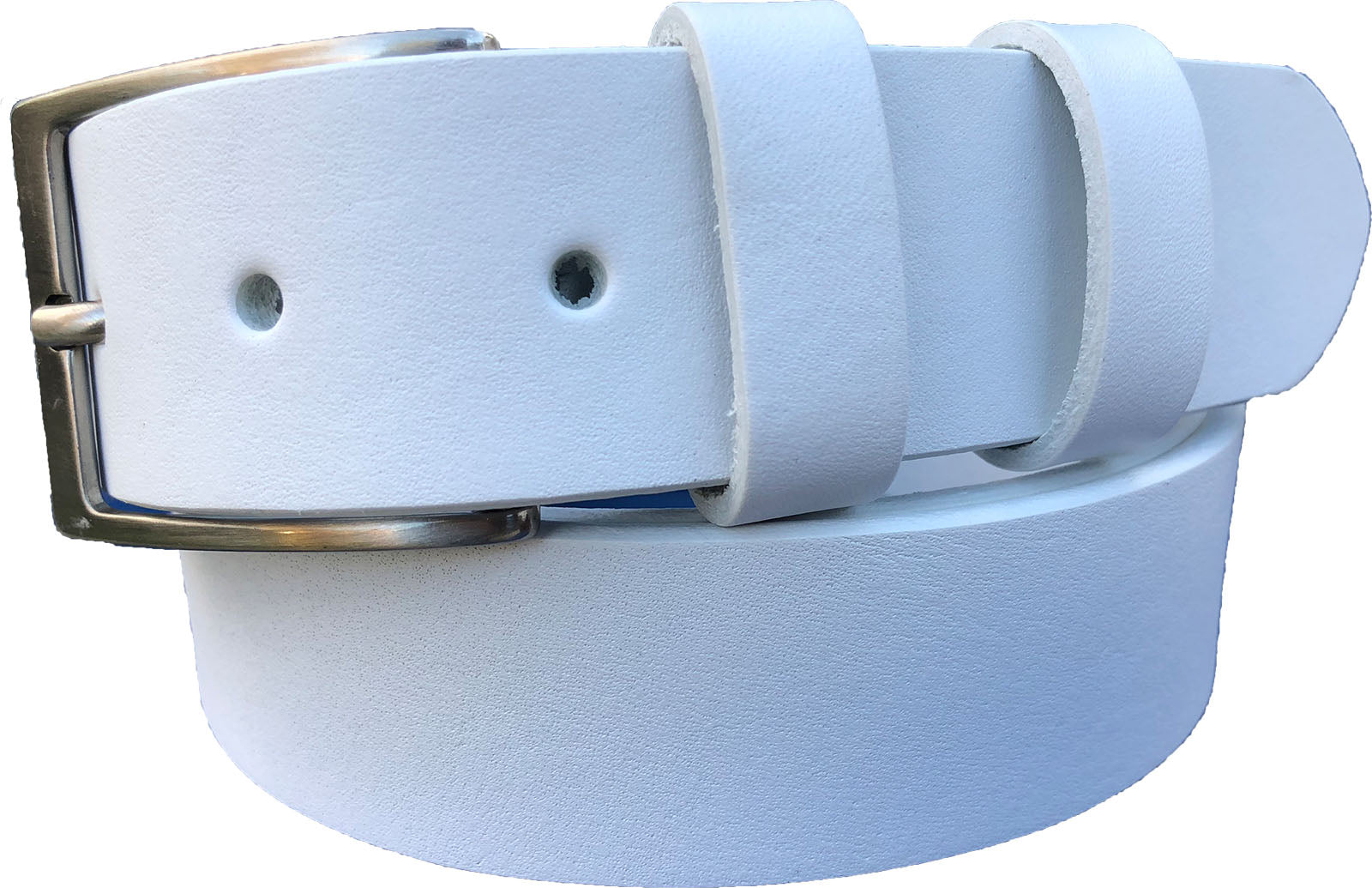 WHITE 35MM CLASSIC HIDE LEATHER BELT