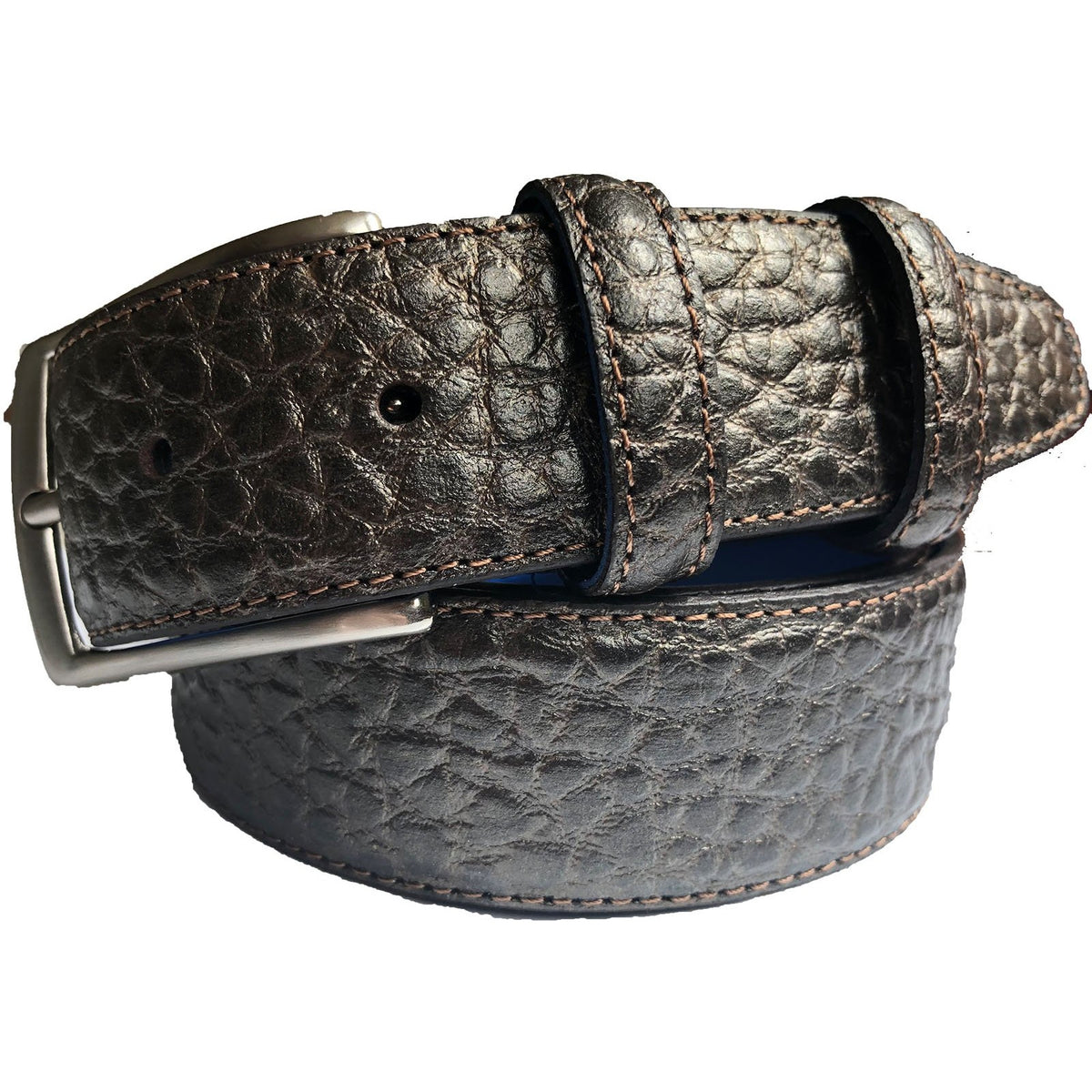 35mm Italian Leather Belt Crocodile Print