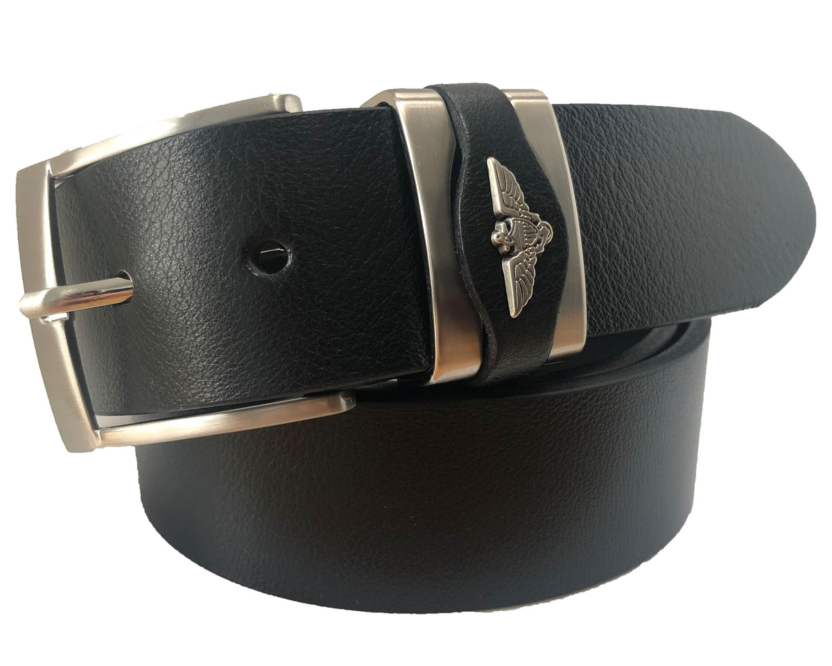 Black 40mm Italian Leather Belt