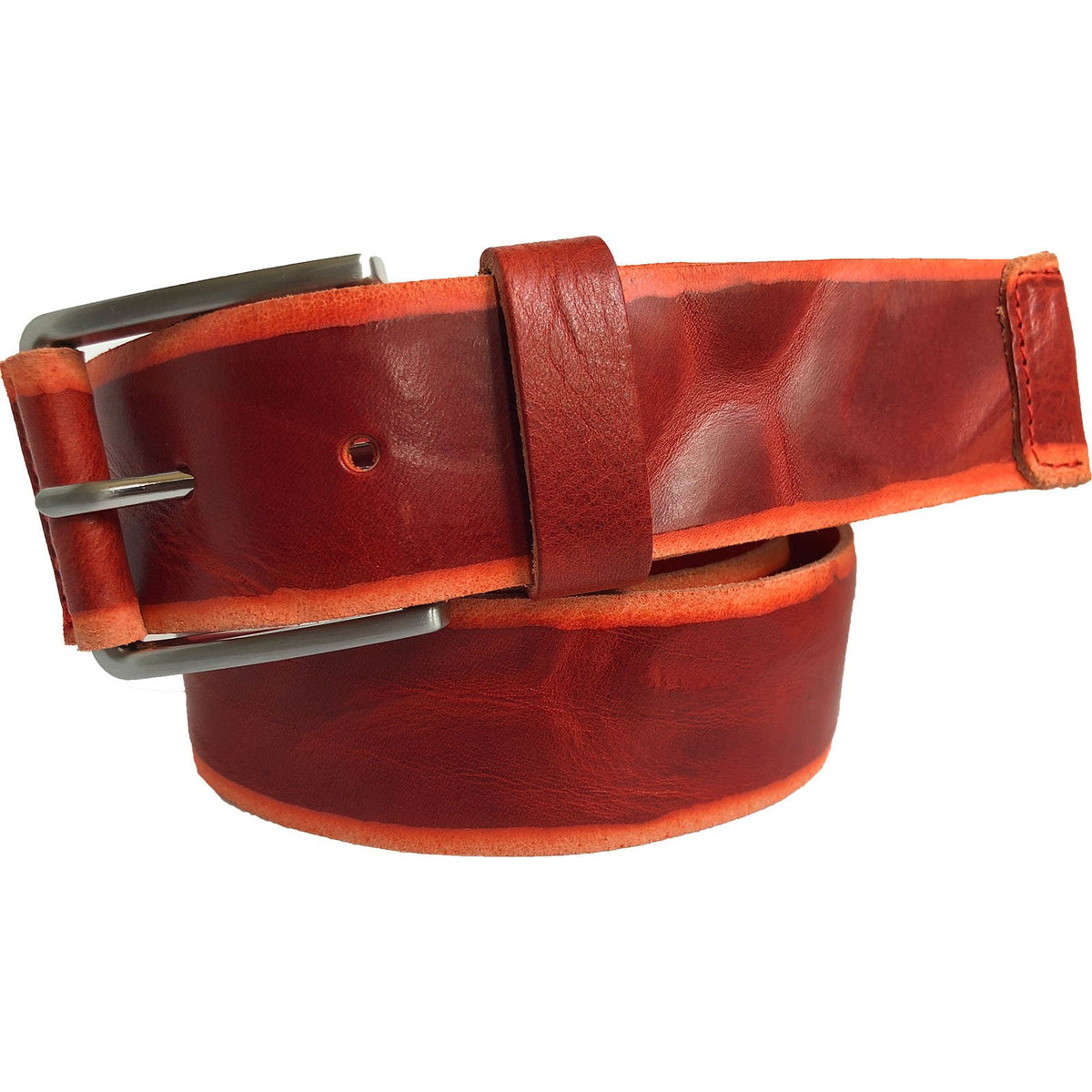 Red 40mm Italian Leather Belt