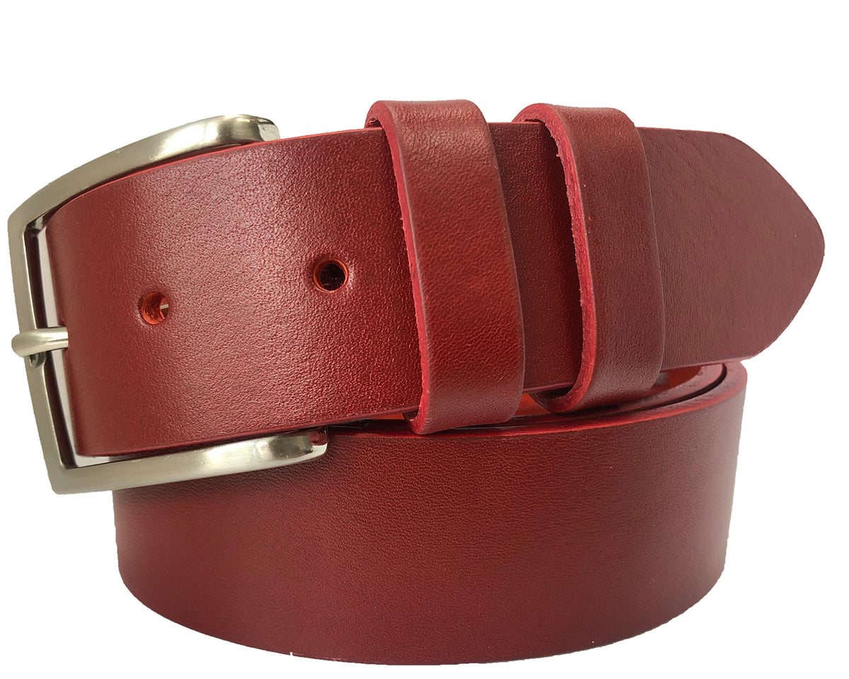 Red 35mm Italian Leather Belt