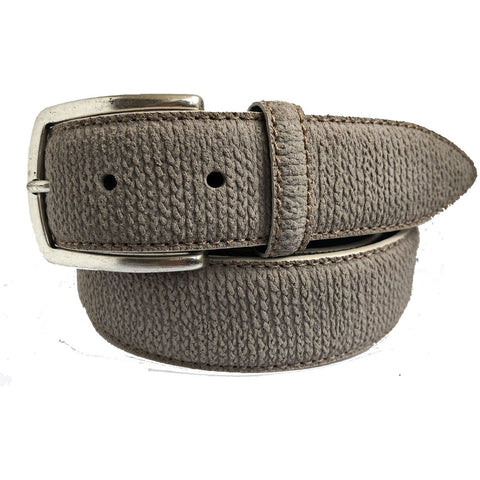 STONE BEIGE PATTERNED SUEDE BELT 35MM