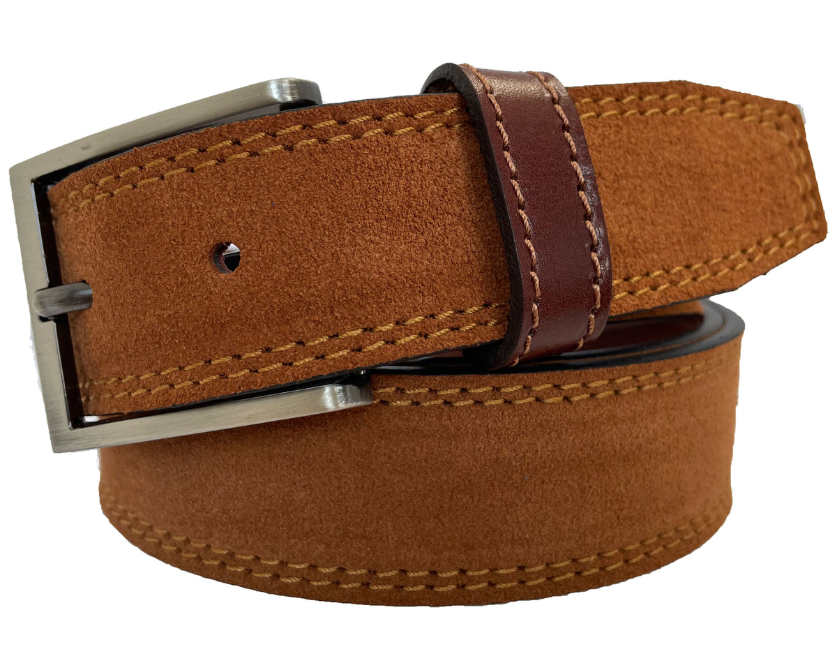 Tan 35mm Italian Suede Belt