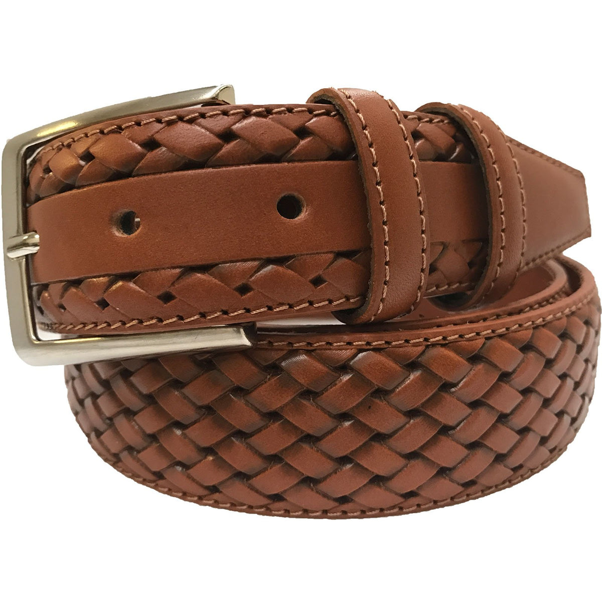 35mm Italian Calf Leather Belt Woven Finish
