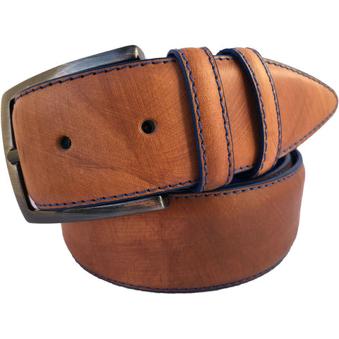 HAND PAINTED TAN 40MM LEATHER BELT